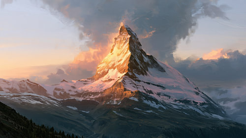 Panorama abstrait du Cervin, en Suisse
