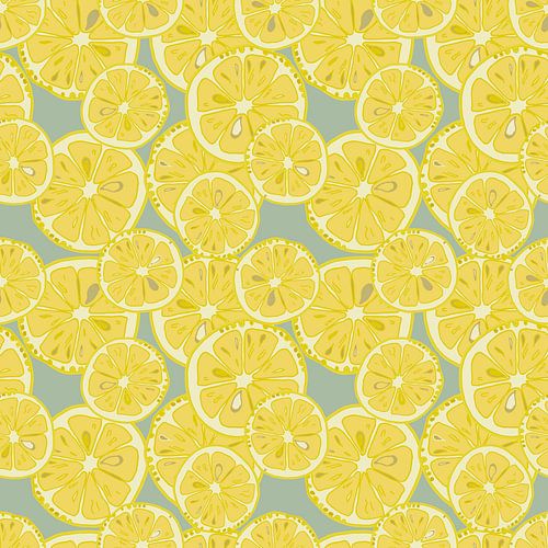 Citrons jaunes sur gris clair. Illustration de style rétro