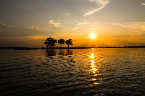 Zonsondergang op de Chobe rivier