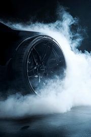 Rauchendes Reifenwurst aus Asphalt von Poster Art Shop