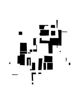 Organisch minimalisme 6 | Zwart & Wit Geometrisch Abstract van Menega Sabidussi