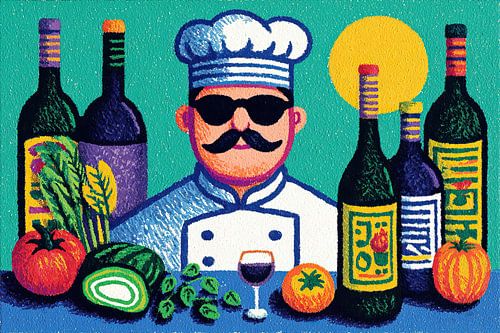 Koch und Gemüse | Vibrant Kitchen Vibes von OMG Art