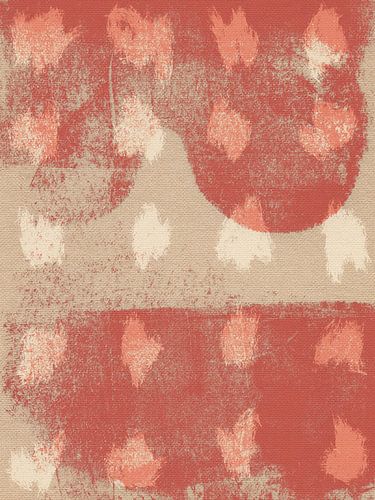 Abstract shapes and lines in red and white