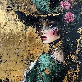 L'élégance en vert et or sur Peintures accrocheuses