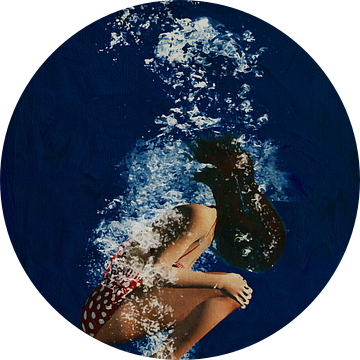 Meisje zwemmend onder water II van Jan Keteleer