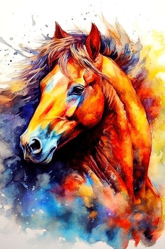 Paard aquarel kunst 2 #paard