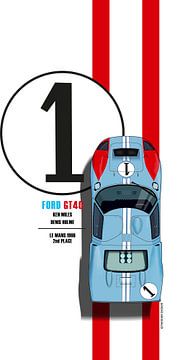 Ford GT40 No.1, Ken Miles Le Mans 1966 von Theodor Decker