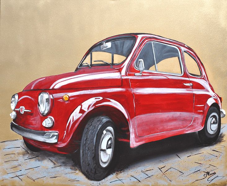 "Smooching ball" - FIAT 500 - Pop Art van Carolina Alonso