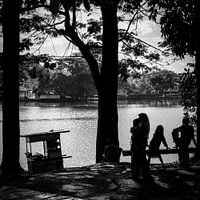 Silhouette at the lake, Bogor, Java, Indonesia