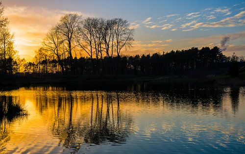 Le coucher du soleil.