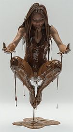 studio portrait woman with chocolate jumps by Egon Zitter