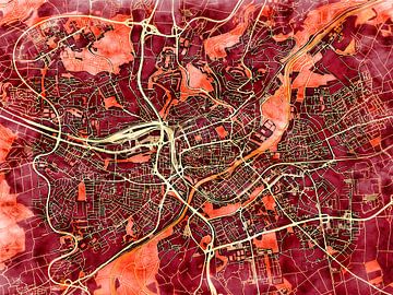 Kaart van Ulm in de stijl 'Amber Autumn' van Maporia