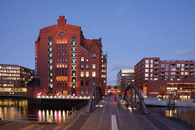 International Maritime Museum Hamburg in the former Kaispeicher I at Abendd�mmerung, Speicherstadt,  by Torsten Krüger