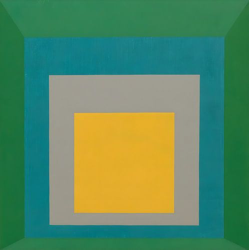 Josef Albers - Hommage an das Quadrat, grün, blau, grau, gelb . hohe Auflösung
