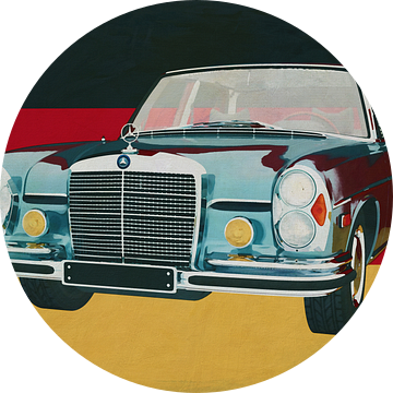 De Mercedes 300 SEL 6.3 uit 1972 voor de Duitse vlag.