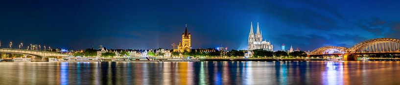 Panorama de Cologne la nuit par Günter Albers