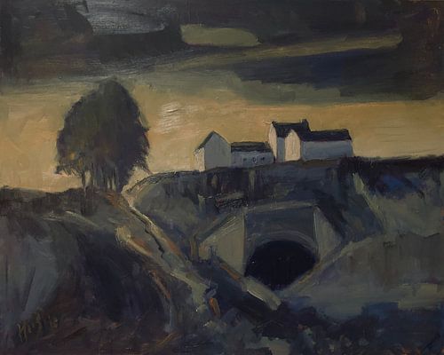 Zonsondergang wijngaard Apostelhoeve Maastricht