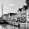Black-and-white Panorama Hoorn Old Port Kruittoren North Holland Netherlands by Hendrik-Jan Kornelis