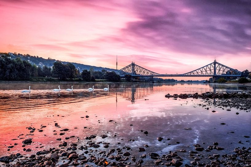 Loschwitz Bridge and Dresden by Fotografie René Weber