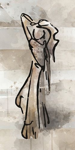 Modern abstract - warm goud en zand kleur