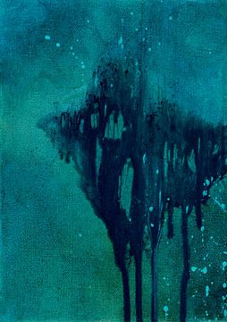 Turquoise abstractie van Ela Szczepaniak