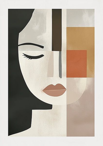 Bauhaus Beige Braun Portrait von Niklas Maximilian