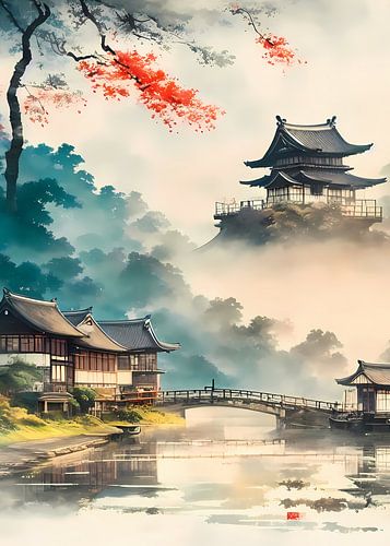 Ponts de la Tranquillité Village riverain japonais