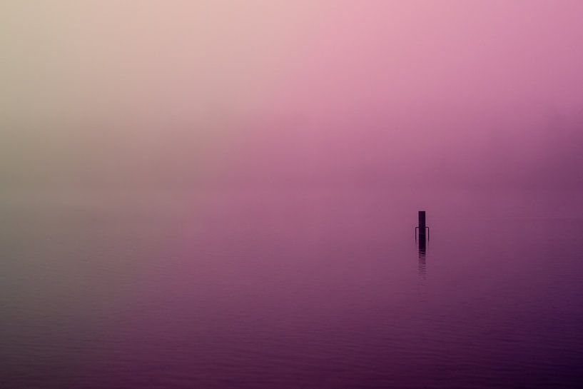 Paarse Mist over de Rijkerswoerdse Plassen van Robert Wiggers