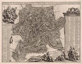 Old map of Rome from about 1695