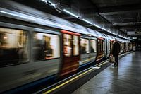 Streetphoto of waiting man in subway station