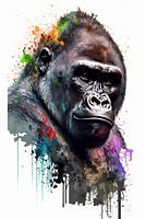 Gorilla - Aquarell