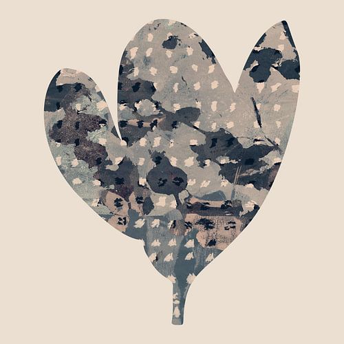 Wabi-sabi bloemen. Moderne grafische collage. Bloem III.