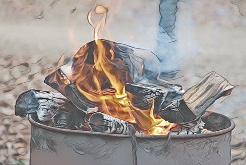 Een "getekend"vuurtje