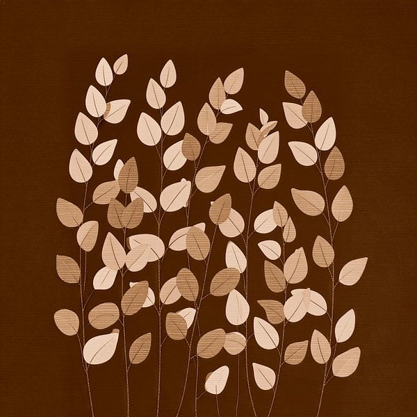 Japandi Botanische Malerei von Eukalyptuszweigen von Studio Pieternel