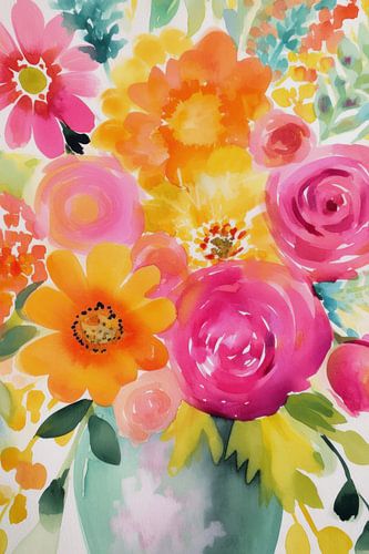 De vreugde van de zomer: kleurrijke vaasidylle