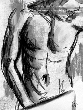 Forbidden - mannelijk naakt schets Nr1 van CvD Art - Kunst voor jou