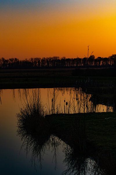 Sonnenuntergang, reflektiert im Wasser von Anne Ponsen