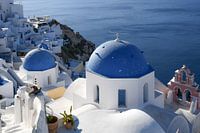 The blue domes of Santorini