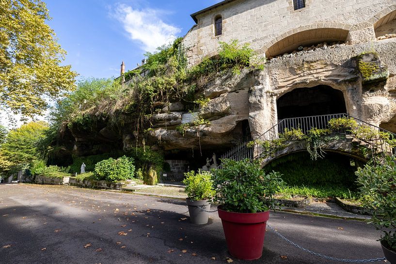 Buildings in the beautiful area in the caves of Brive-la-Gaillarde in France by Bopper Balten