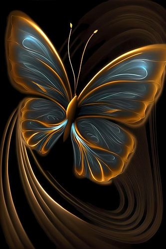Abstracte Vlinder in Gouden Schittering