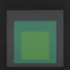Josef Albers - Hommage an das Quadrat, grün, grau, schwarz, High Resolution von Vivanne