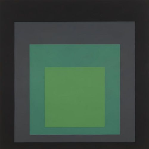 Josef Albers - Hommage aan het plein, groen, grijs, zwart, hoge resolutie