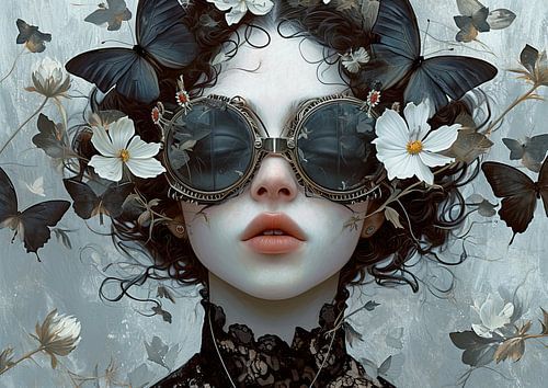 Portrait Femme Papillons