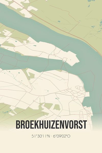 Carte ancienne de Broekhuizenvorst (Limbourg) par Affiches de lieux