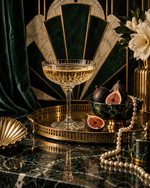 Art-déco-Leben mit Champagner und Feigen von TheArtfulGallery