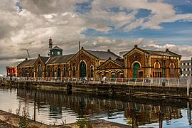 Old pumphouse in Belfast harbor. by Adri Vollenhouw