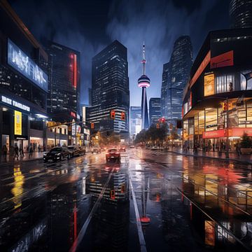 Toronto in de nacht van TheXclusive Art