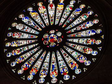 Ramen en glas-in-lood in de kathedraal van Angers aan de Loire in Frankrijk van Dieter Walther