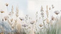Botanische illustratie: Sereen schilderij in Japandi stijl