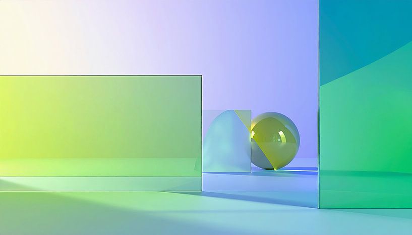 Abstracte glasgeometrie van Mustafa Kurnaz